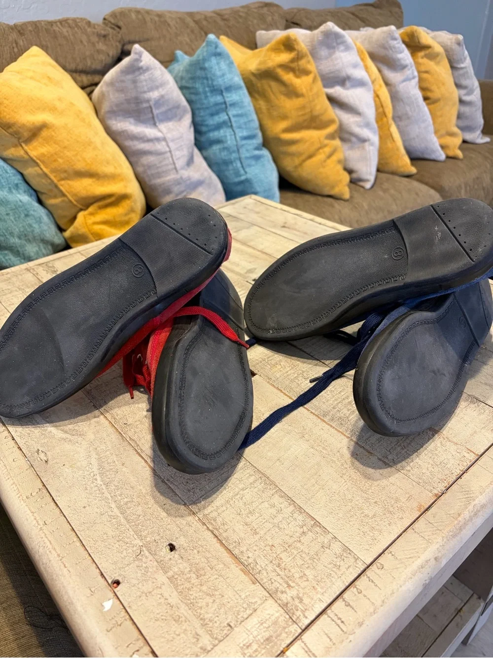 Premier Red and Navy Suede Ankle Boots
